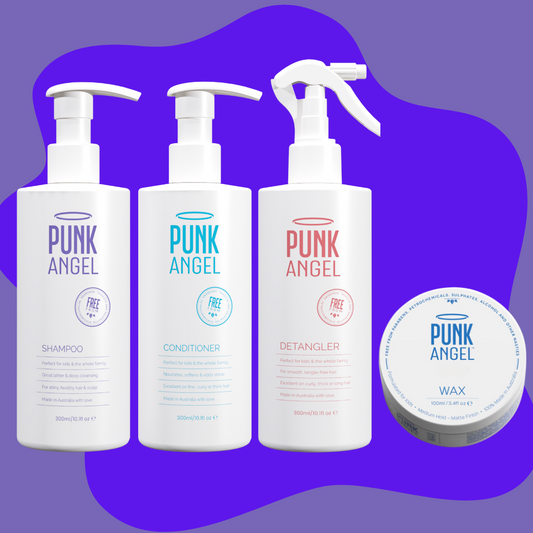 Quad Pack - Shampoo + Conditioner + Detangler + Wax