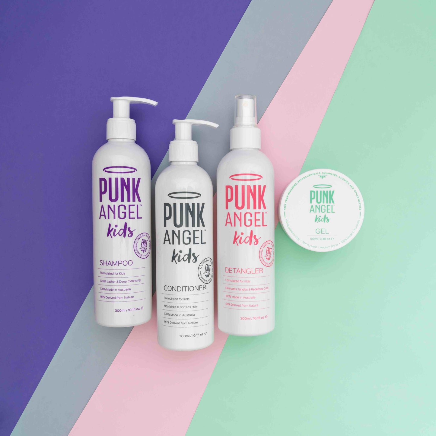 Quad Pack - Shampoo + Conditioner + Detangler + Gel